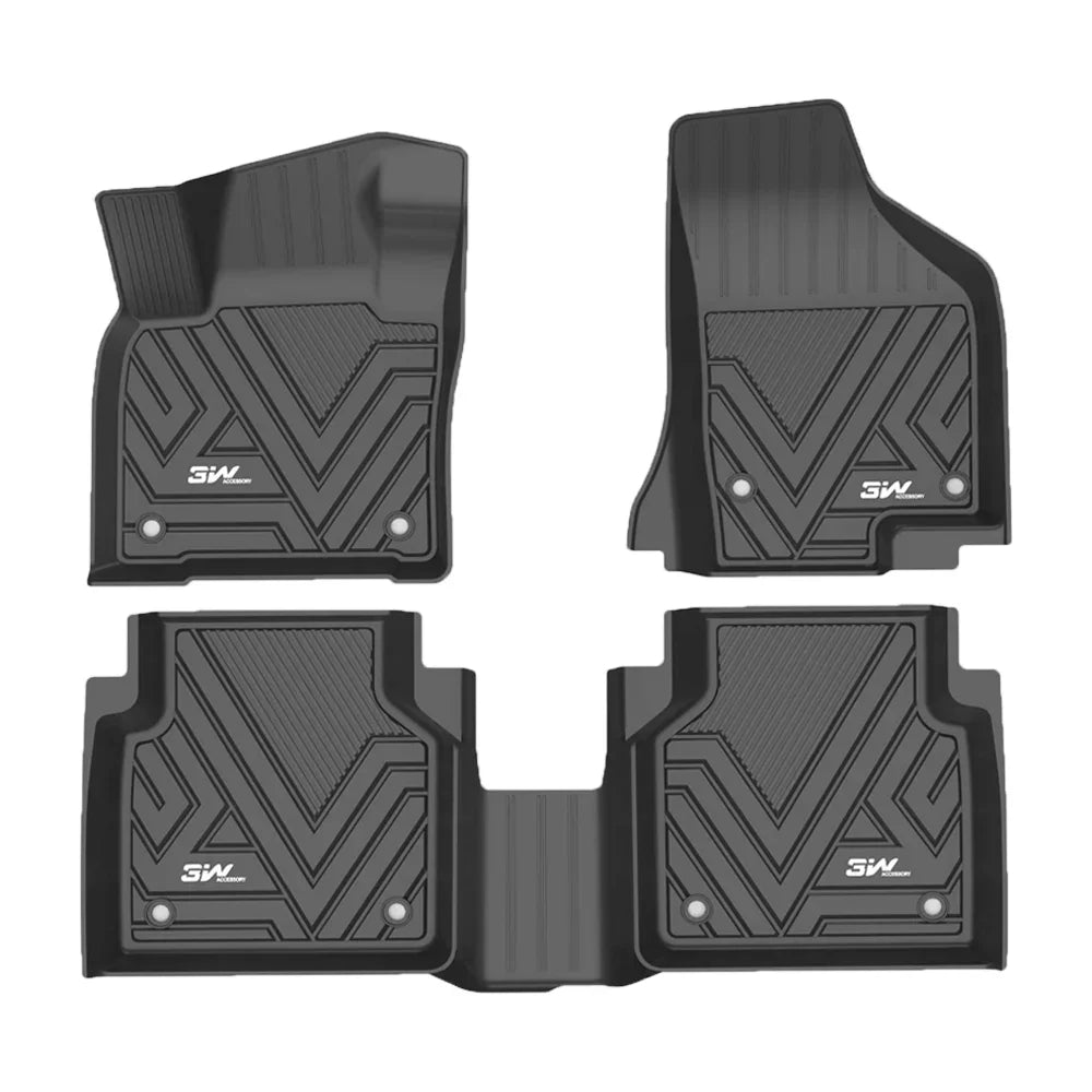 (2018-2023),TPE for Floor 2nd Tiguan Floor Liner 3W climate for Fit Volkswagen Liners,Black All Full Volkswagen Mats Tiguan,1st Row & Set Custom Car
