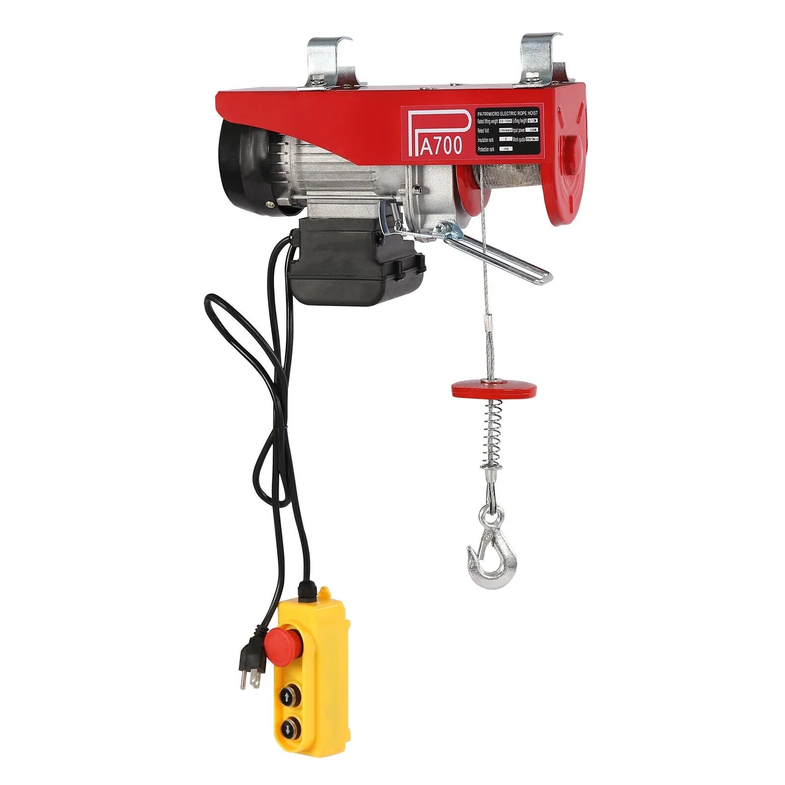 Winch Wire 110V Electric Hoist Portable Electric Winch 1543lbs Control Remote W/