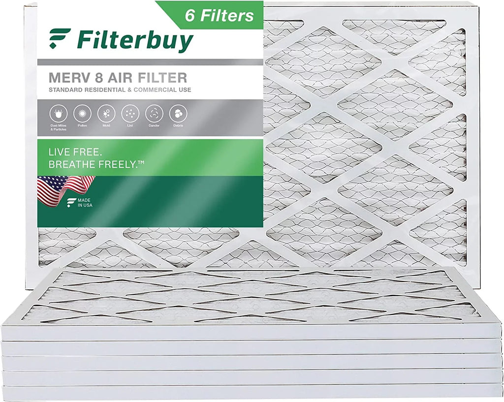 AC MERV Furnace Air 12x25x1 Filterbuy 8 (6-Pack) Pleated Filters HVAC