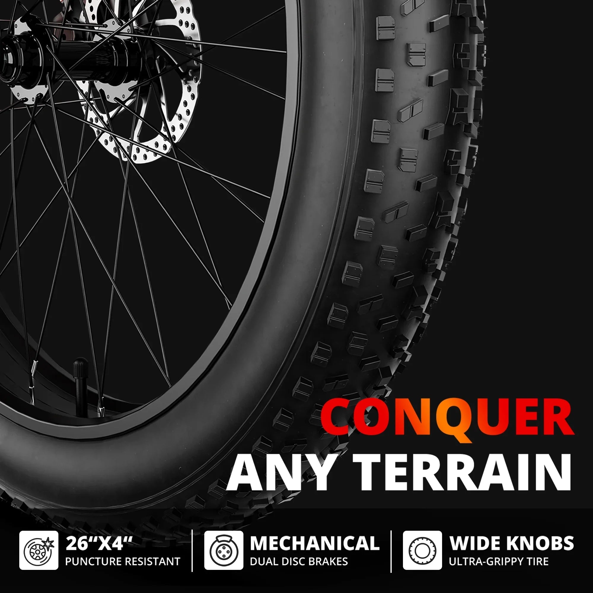 Removable with UL2849 15Ah Tire Electric Bicycle,Dual AMYET Absorber Shock Mountain Electric 48V Ebike Adults,750W &65 Commuter 7 Speed Bike for Bicycle Miles Gears,26" Fat Battery,19MPH EB26 Electric