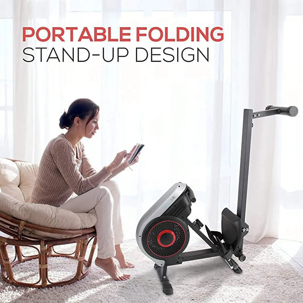 Rowing for Magnetic and Machine Machine Resistance Machine SereneLife Levels Rowing Exercise (Black) Rowing Gym, (8) Selectable Air