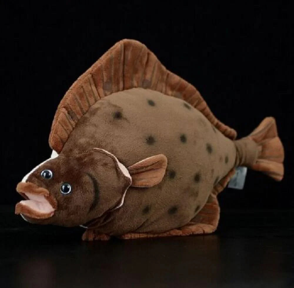 Gift Flounder Doll Kids Sea Animal Toy 40cm Brown Fish Soft Stuffed Ocean Plush