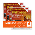Air 10, Reduction, MPR Particle 24x24x1 Micro Filtrete 800 Filters 4 MERV Filter,