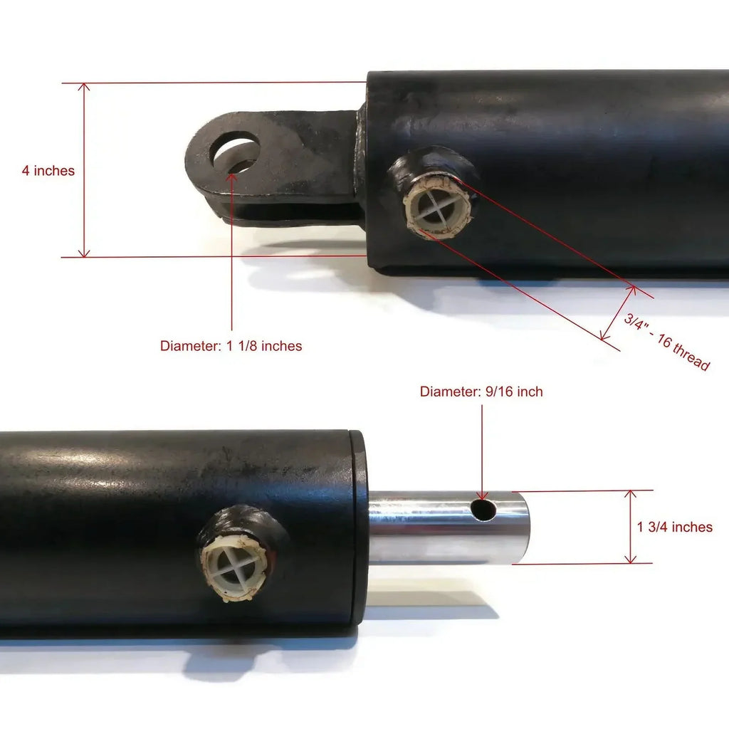 Welded, 4x24, Double-Acting, The Shop Hydraulic ROP Pressure Universal 3500PSI Max | Cylinder,