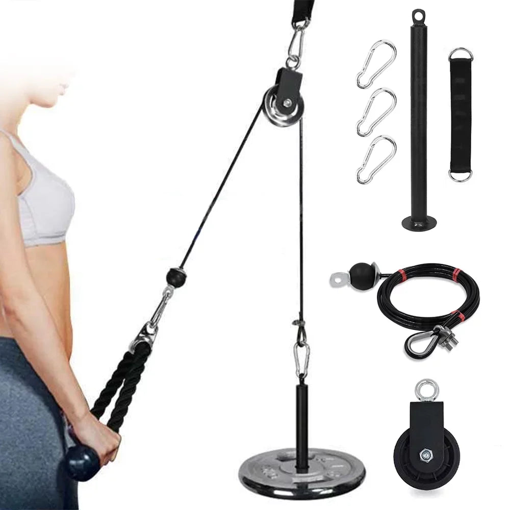 Gym Upgraded Biceps Attachment System Rotation 360 Machine Training Arm Fitness Pulley Detachable Home Workout Pulley with Degree Super-Silent Pin Triceps Cable Strength Equipment Loading