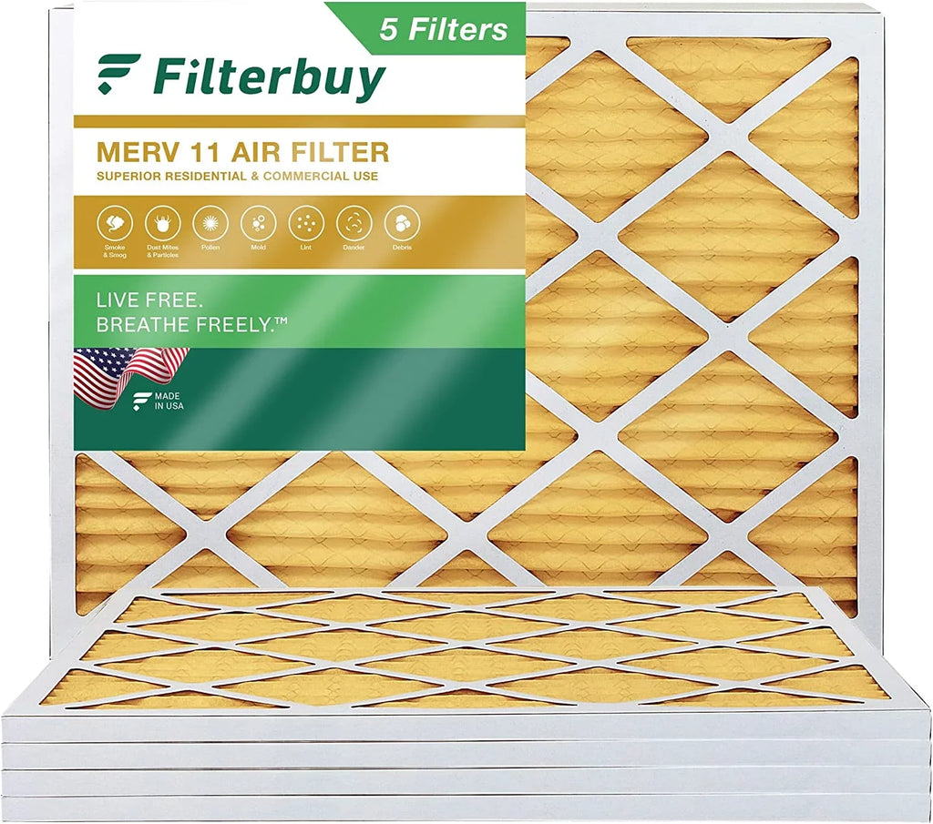 17x20x1 Pleated MERV Air Furnace AC (5-Pack) 11 Filters HVAC Filterbuy
