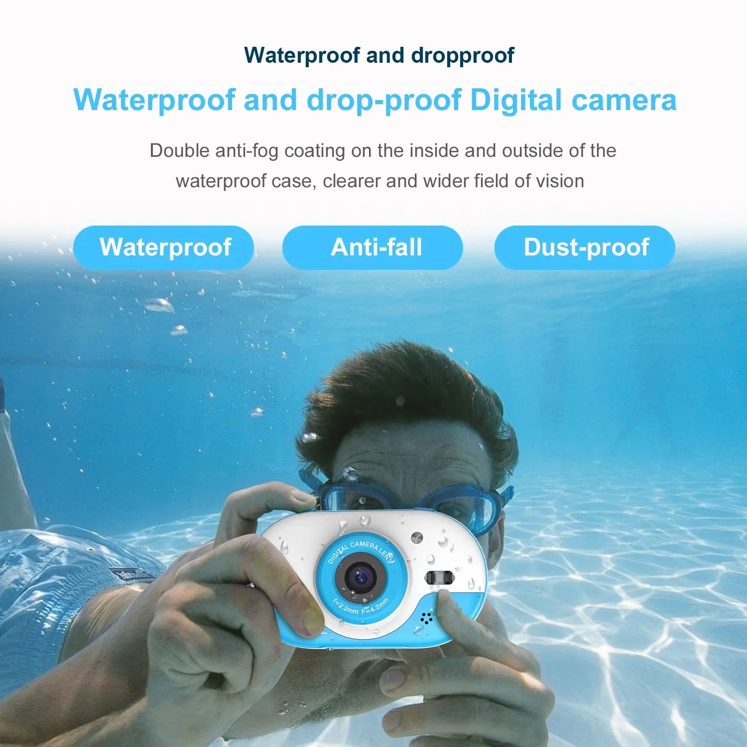 with 5s and Front Rear IPS for Waterproof Digital One-click 8MP PhotoVideo OWSOO Inch Self-timer Dual 2.4 Cameras Screen