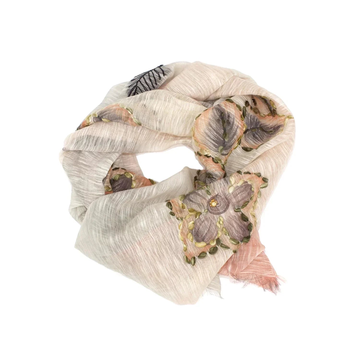 Sidney in Cotton Byron Silk Scarf and and Pink Cream Aventura