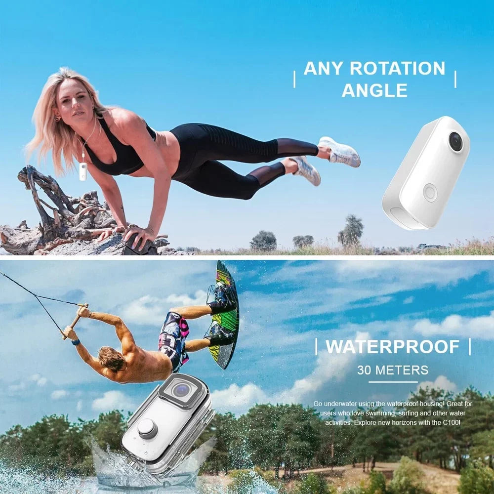 Clip Battery Case W1f1 Camera Camera Clip camera,Waterproof C100 Clip Video Built-in App Waterproof 30m C100Camera Camera Body Eryue Camera App Waterproof Battery Battery