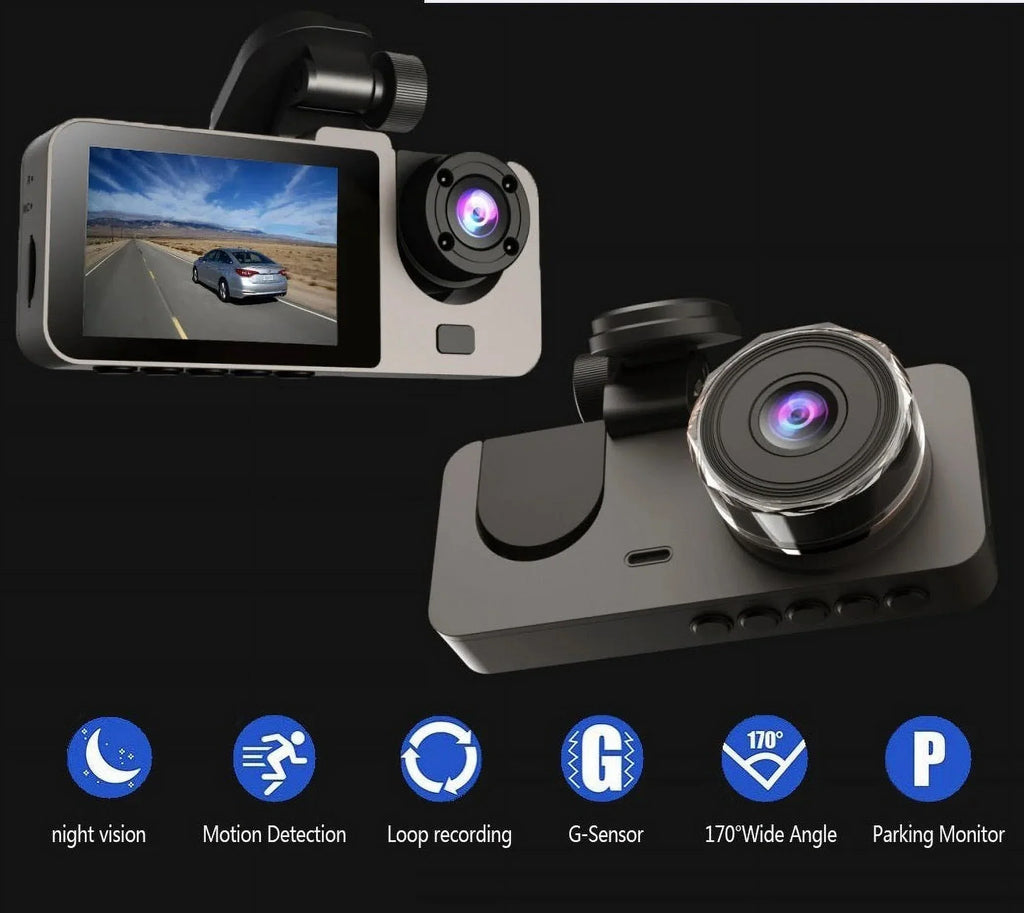 Car Video Recorder. Vision Camera 3 Dash Night DVR Car