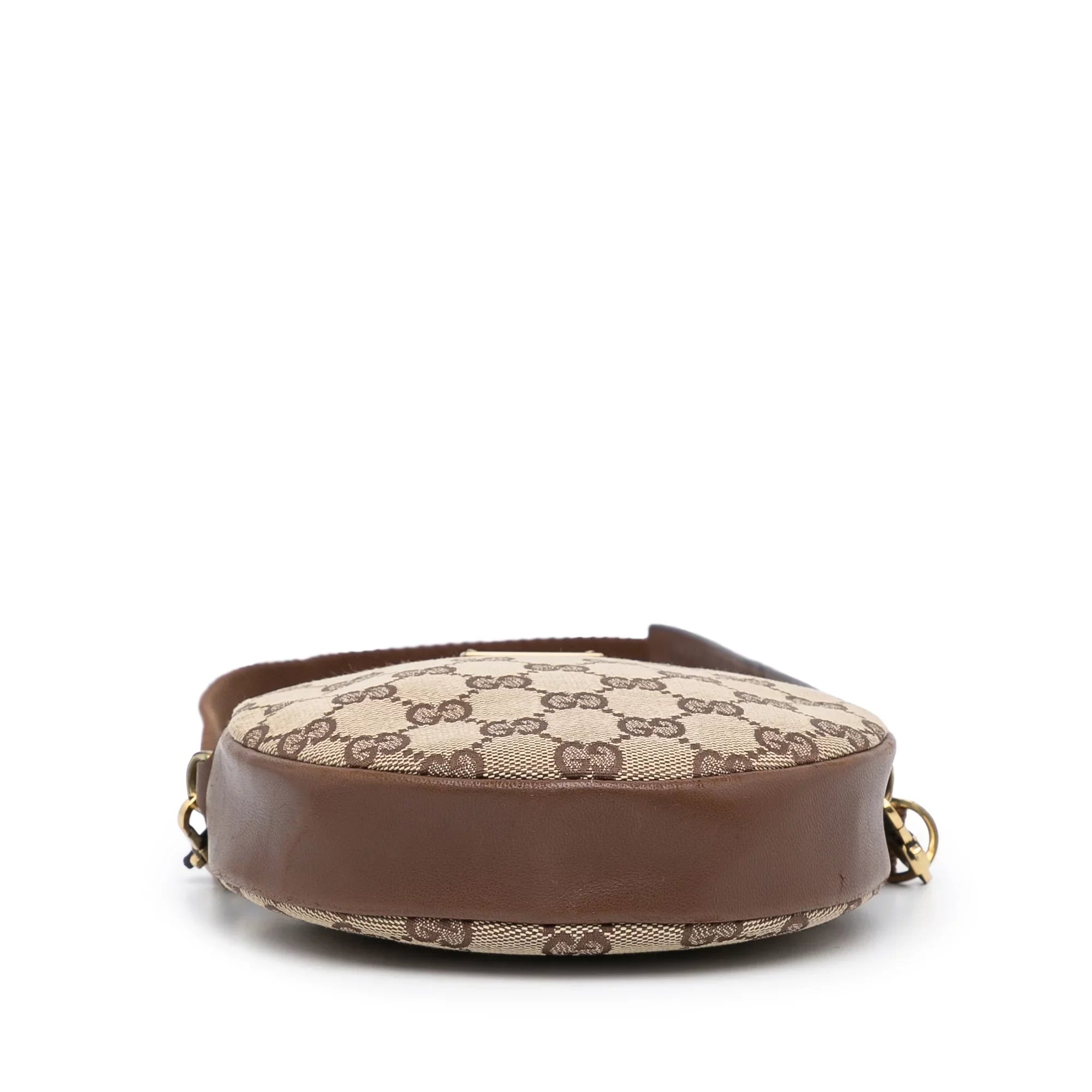 Bag Pre-Owned Unisex (Good) Round Canvas Crossbody Crossbody GG Fabric Authenticated Brown