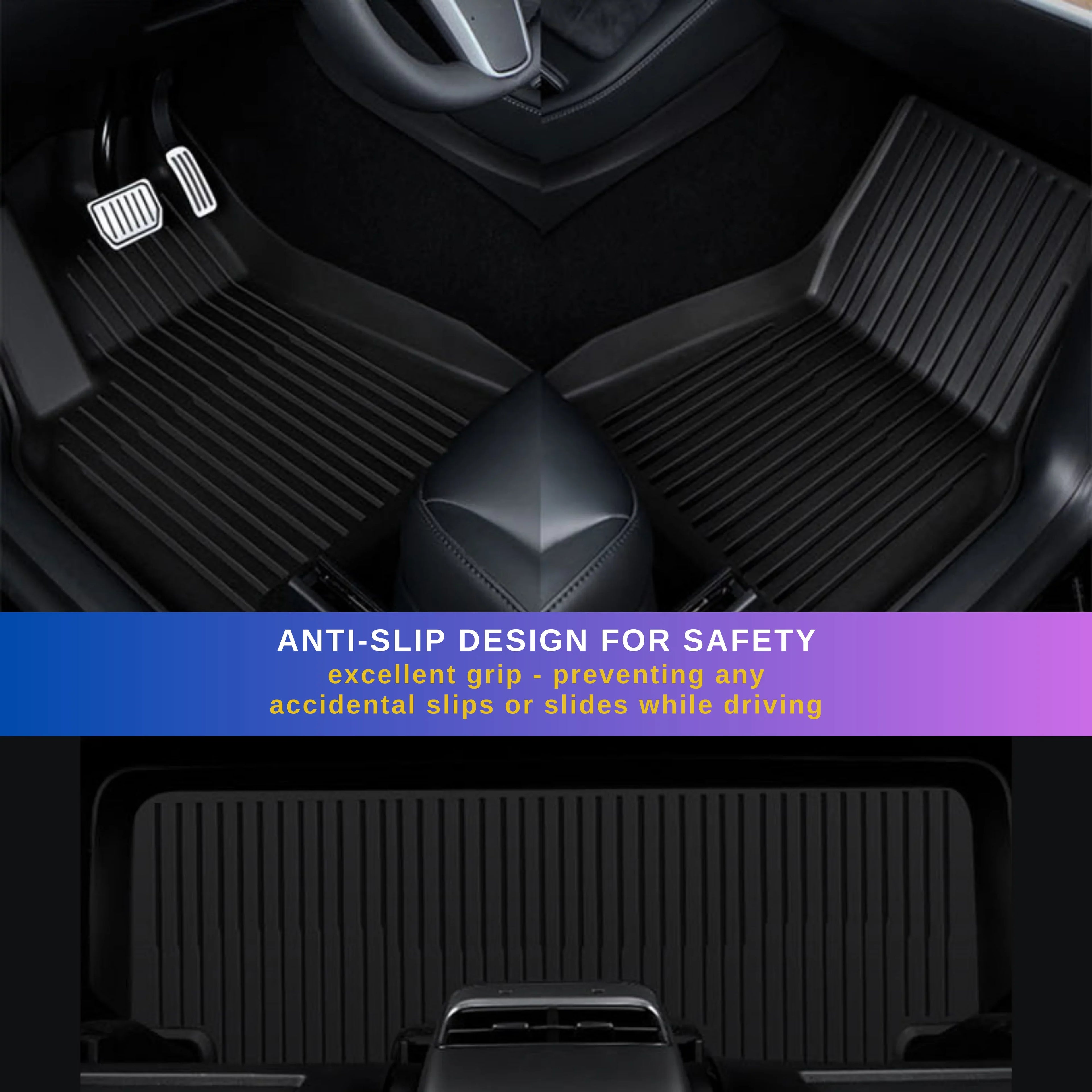 Car Mat Floor Cargo Trunk 3-5-Seater All climate 2020-2023 Accessories Liner 6-Piece Tesla Mat Model TPE for BunnyBird