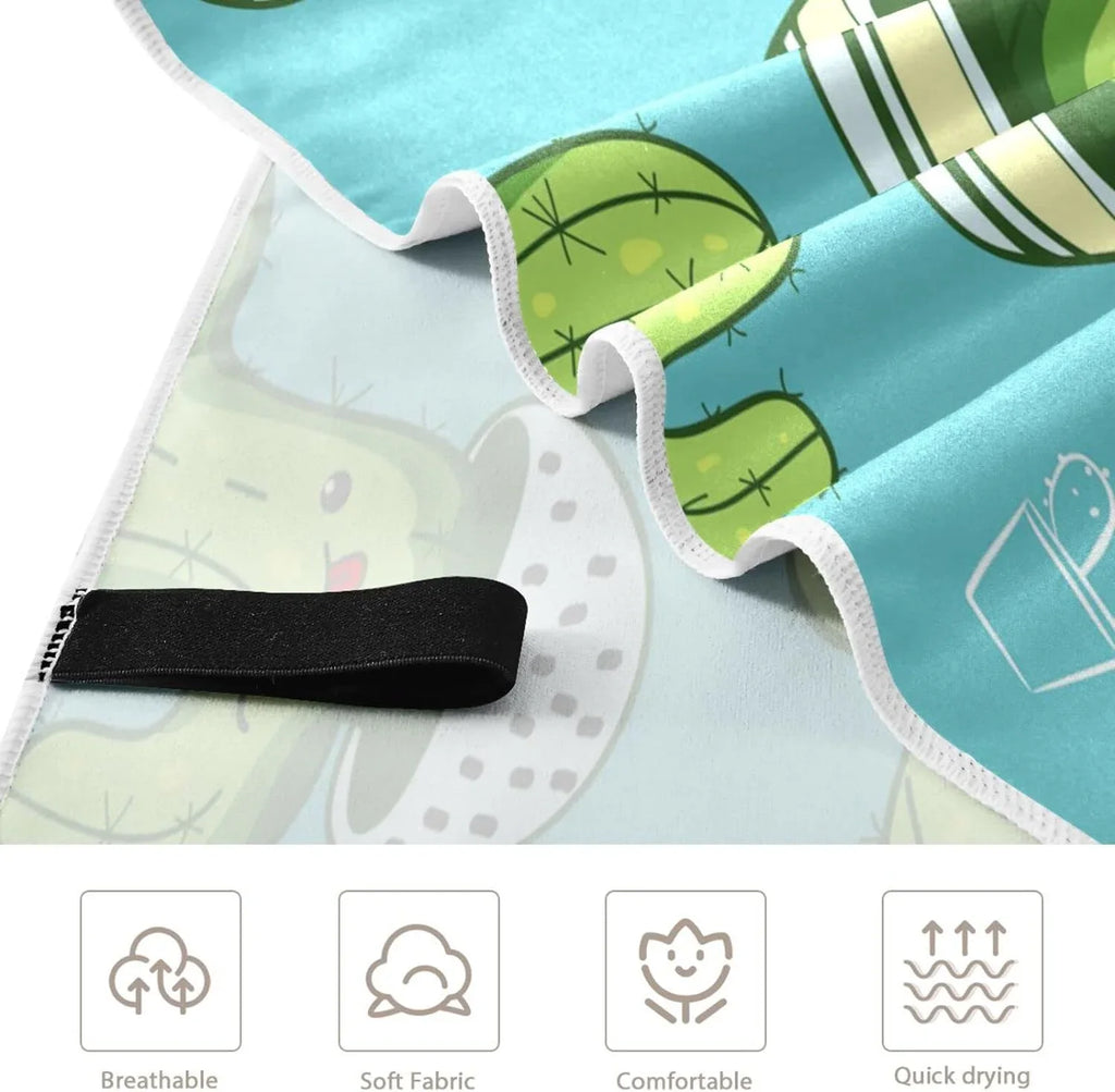 Cute Absorbent Towels Lightweight Towel - Super Beach Dry Cactus Swimming Bestwell Towel Compact Holiday（203） for Quick - Oversized Kawaii Camping Travel