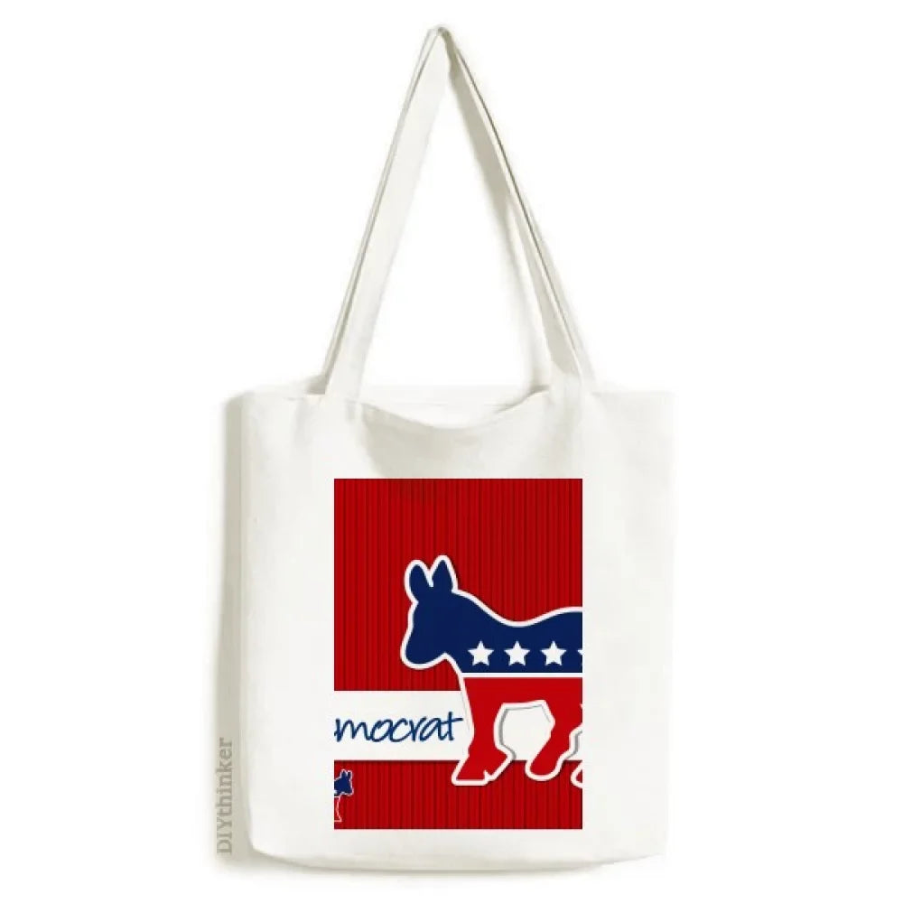 Bag Donkey Satchel Canvas Casual Democrat Tote Handbag Emblem Shopping America