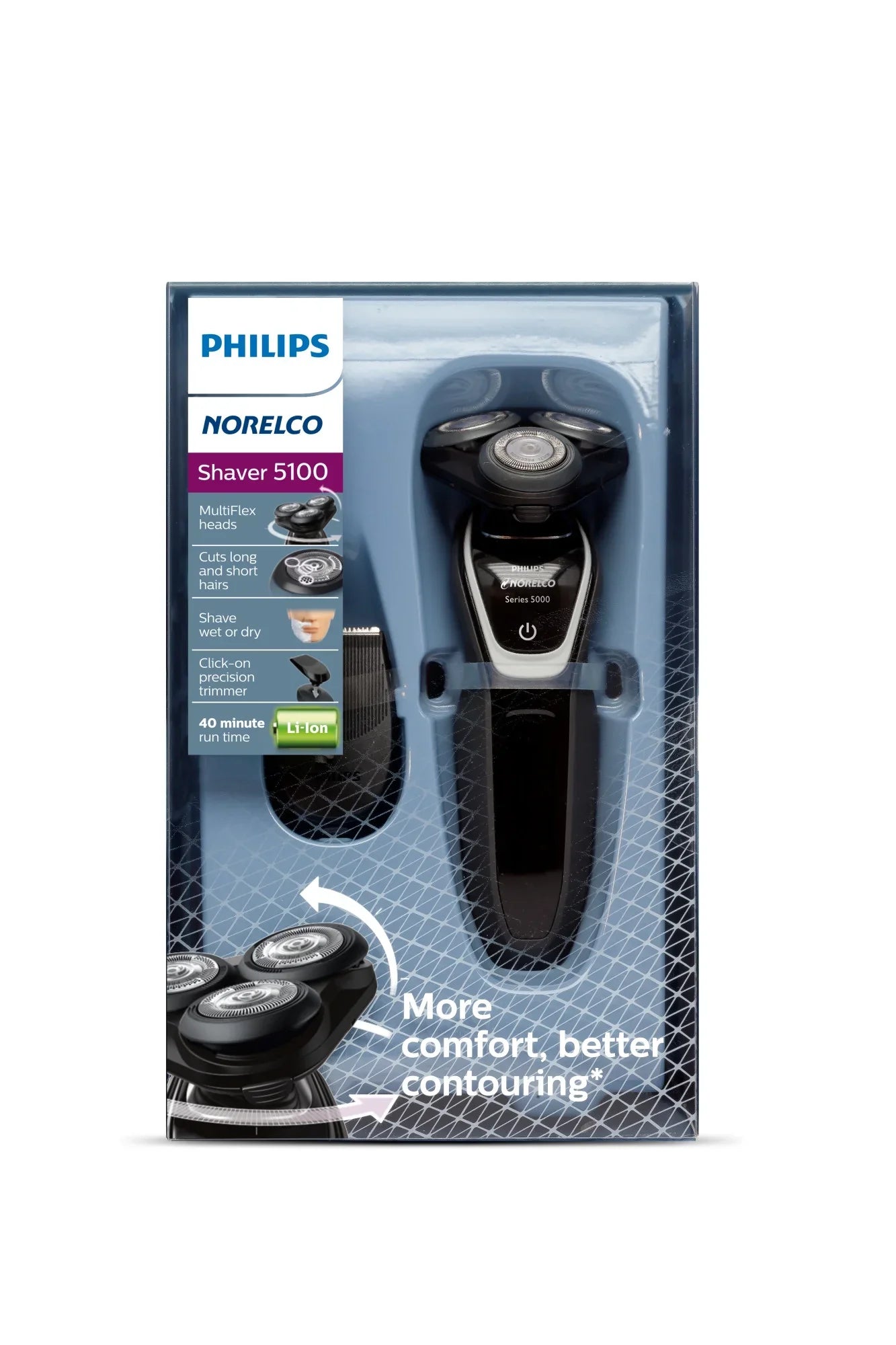 Electric 5100 Shaver Wet/Dry Philips S5210/81 Norelco Rechargeable