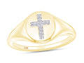 White Natural Round Diamond Yellow Ring 1/20 Ring CT Cut Cross dimension-6 Gold Carat In For Engagement Womens 10k Signet