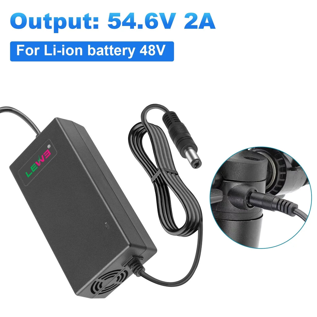 48V Charger 54.6V Scooter for Adapter Electric Battery E-bike Li-ion Bike Power