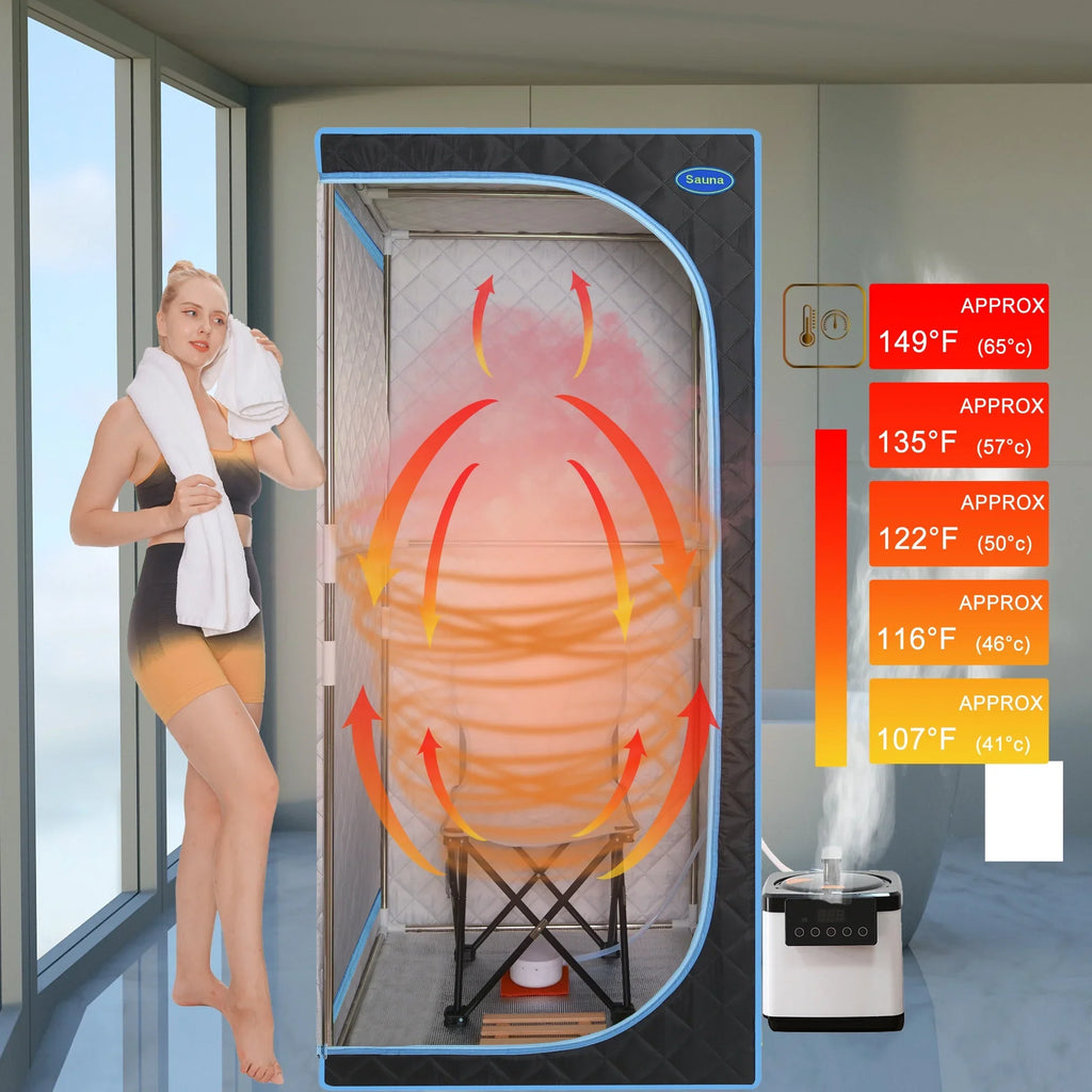 With black Steam Spa Sauna Cheelom Sauna Tent Home Sauna，Portable Body Full Box