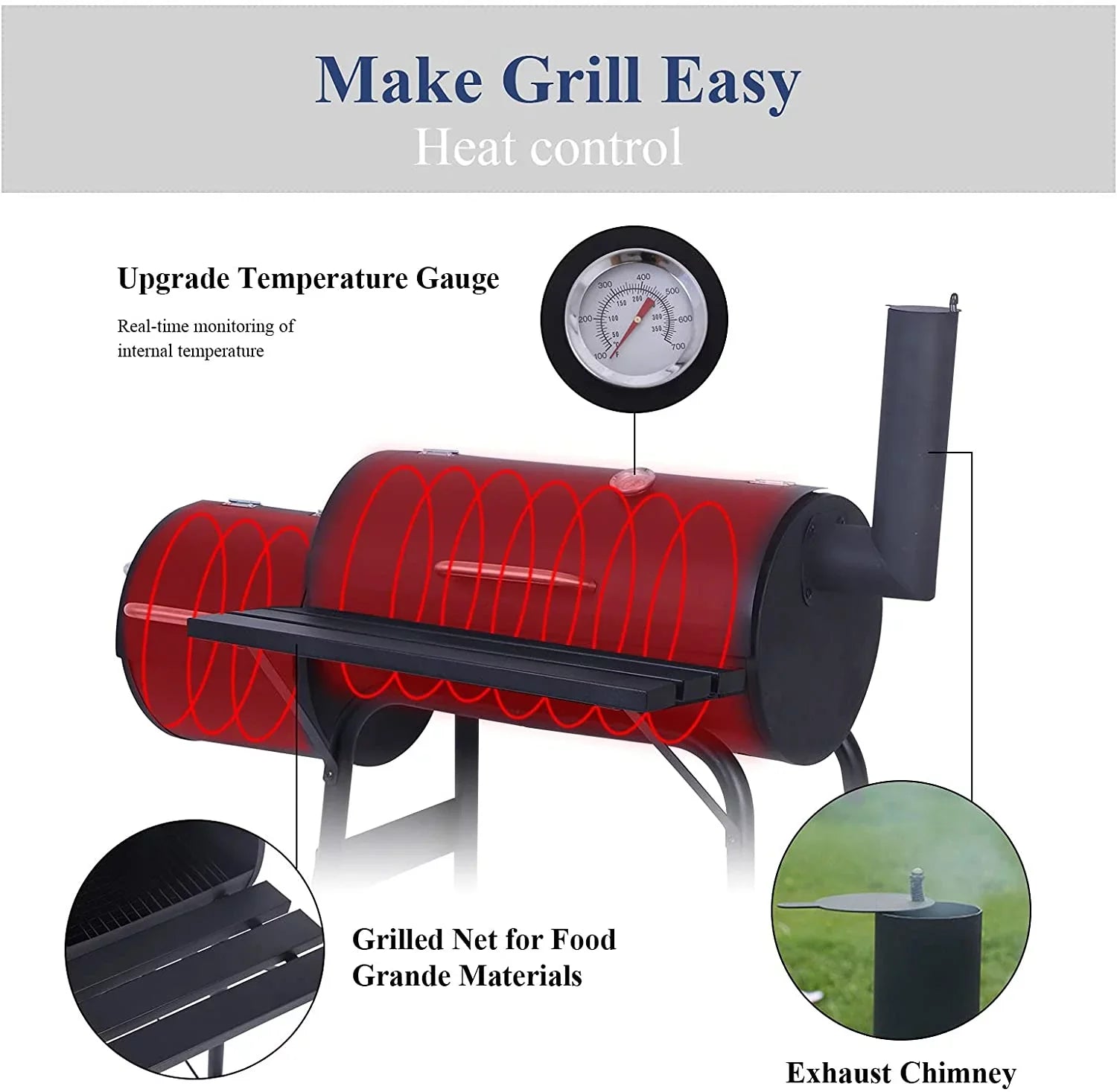 Meat Vebreda BBQ Barbecue Pit exterior Charcoal Cooker Backyard Smoker Grill