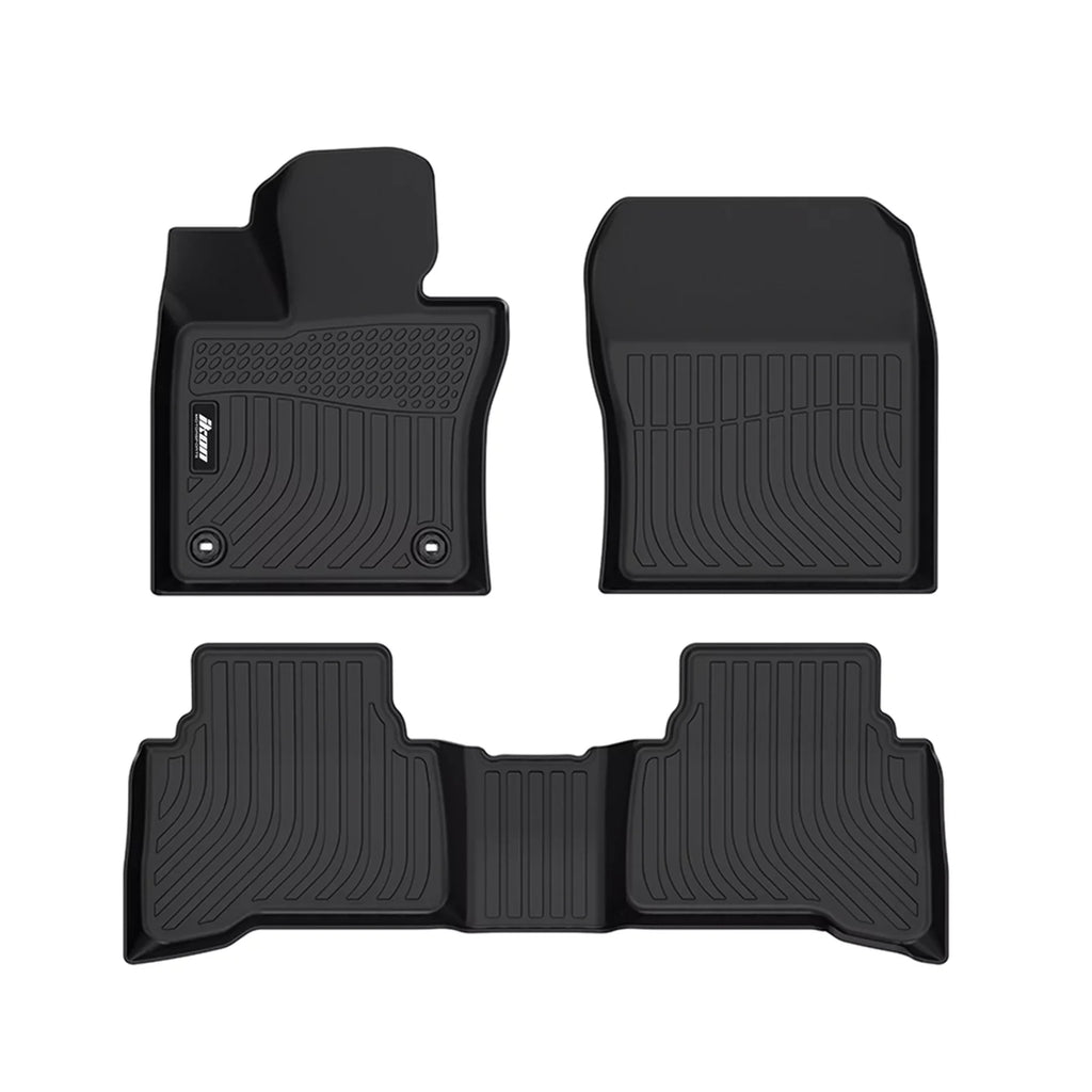 With 2nd Toyota Floor Mat climate 2023-2024 Motorsports Liner Protector , Plastic All Front TPE Prius Black Carpets 1st Ikon Row Mats 3D & Thermo 4PC Trunk Rear Compatible Molded Elastomer Pad