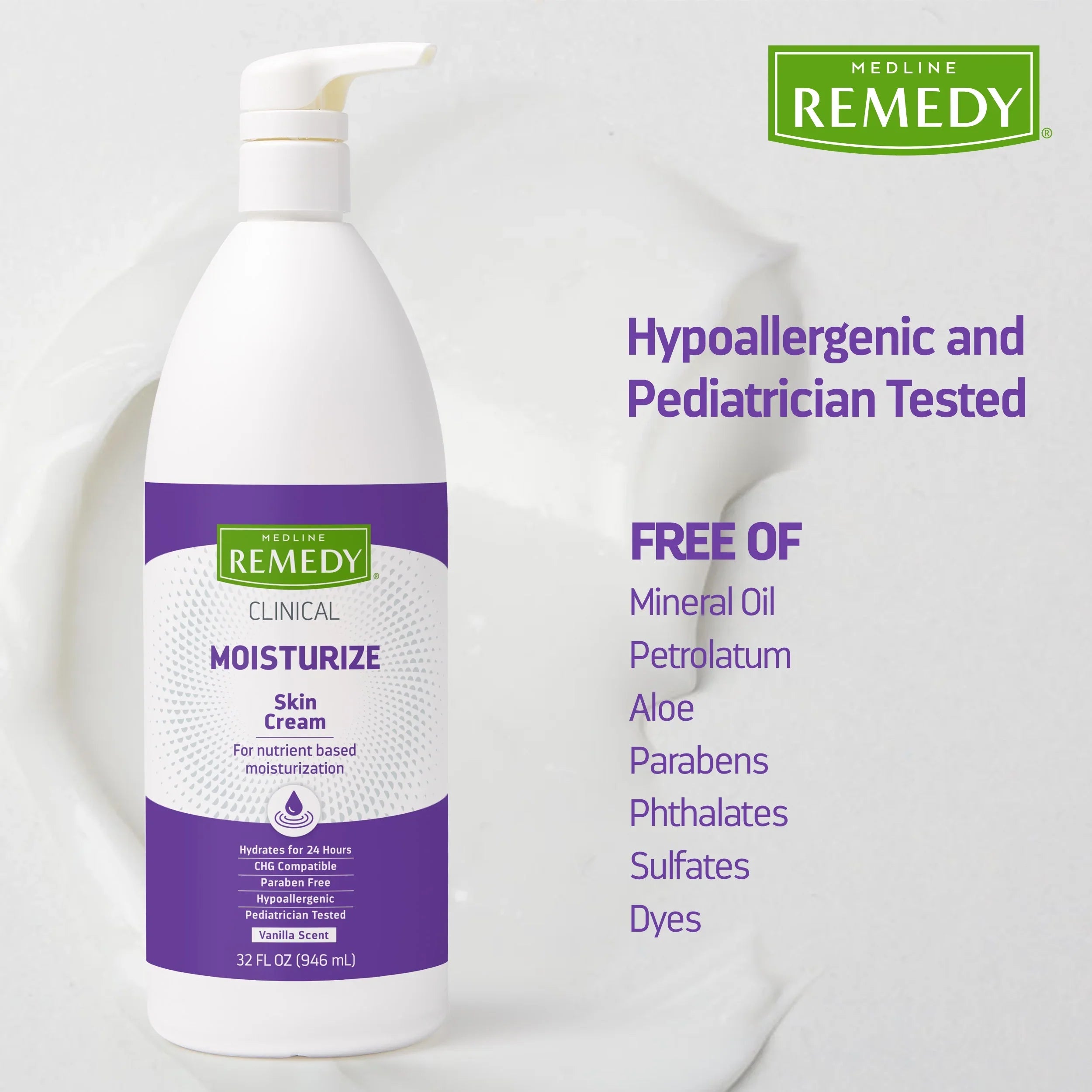 All Body for Face and Scent oz), (32 Remedy Vanilla Moisturizing fl Clinical Cream, Cream Ages Skin Medline
