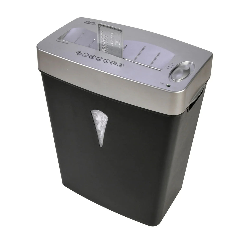5 shredding Wastebin Cut 0.394" gal Card 0.157" - Silver dimension Micro Royal Shred - - Paper, x - Shredder Pass Black, Capacity Credit Paper for 4 - Per - MC500