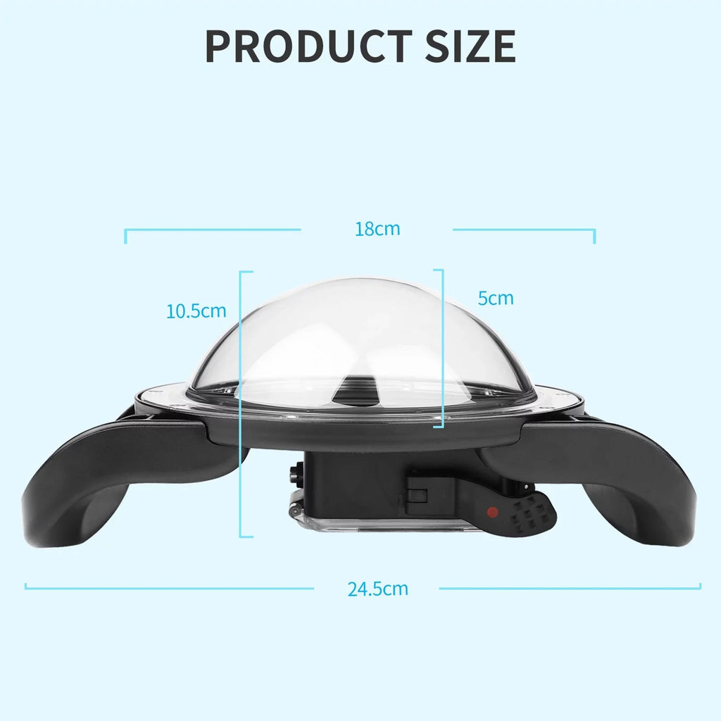 Port,Camera Case Eryue Dome 180° Mashem Handle Camera Waterproof Case Case Handle Port 180° 9 10 Dual Port 45m 45m Wide Camera Waterproof Dual Port Camera Ive Case SHOOT 9