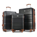 Yone Lightweight je with Wheels ABS 3 Spinner Luggage Lock, Suit Set, case Suitcase Hardside jx Inch,Black Pcs TSA 20/24/28