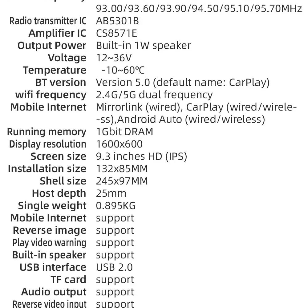 in Rear FM BT DVR And Android inch Mirror Color Screen Dash Smart Car Monitor IPS Carplay Cam Player Camera View 10.26