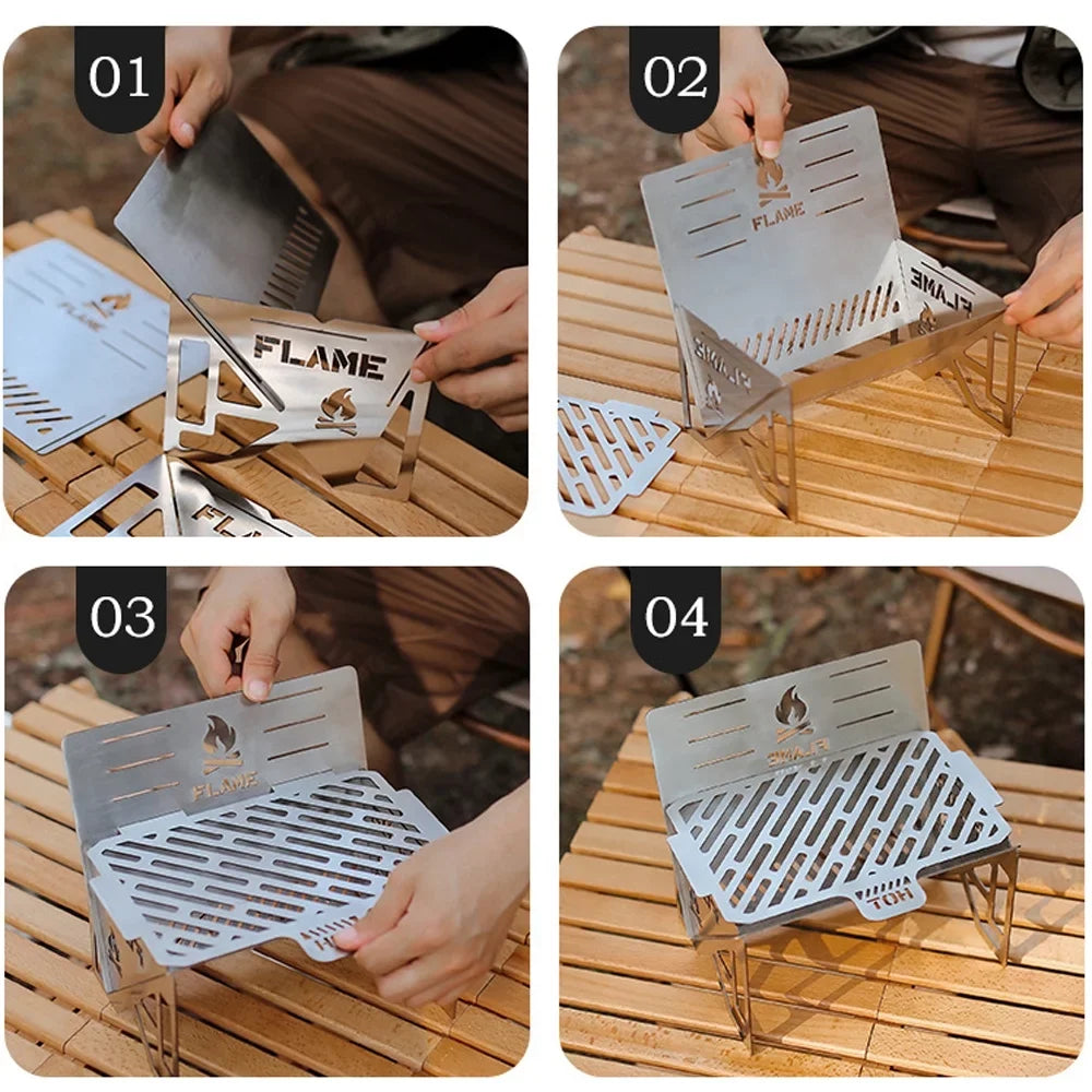 Camping Cooking Steel for Furnace, Picnic Nebublu Portable Stove BBQ Stainless