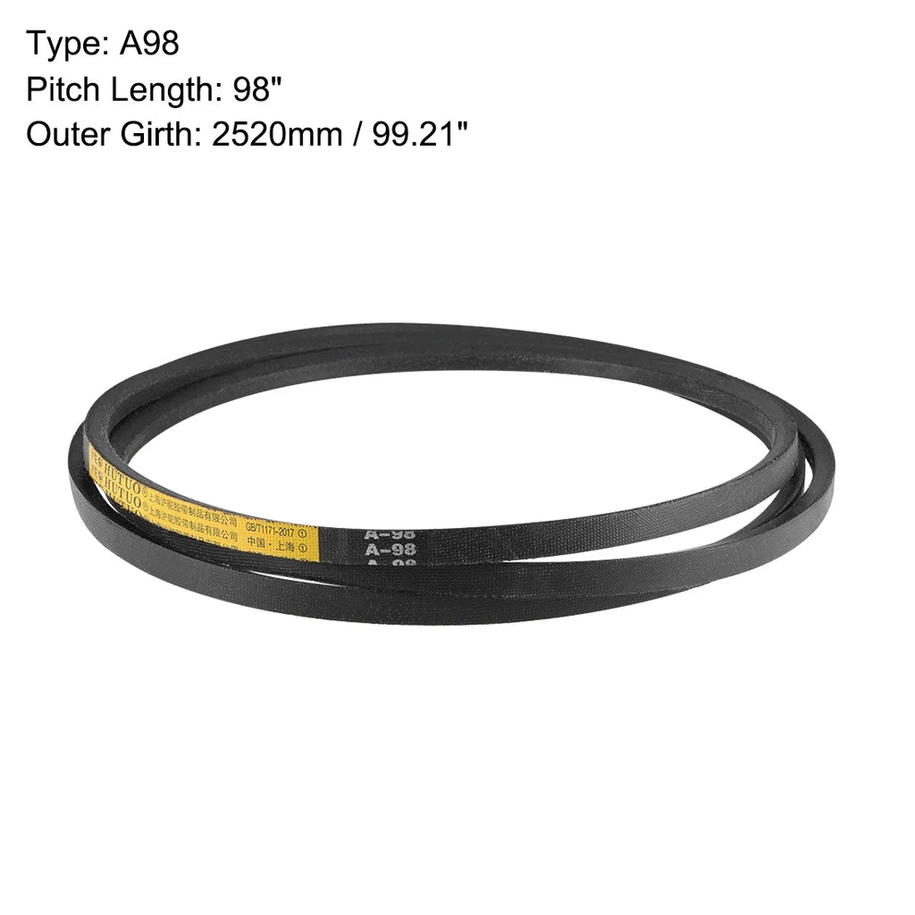 2pcs Rubber A98 V-Belts 98" Belt Mid-Perimeter, Drive A-Section