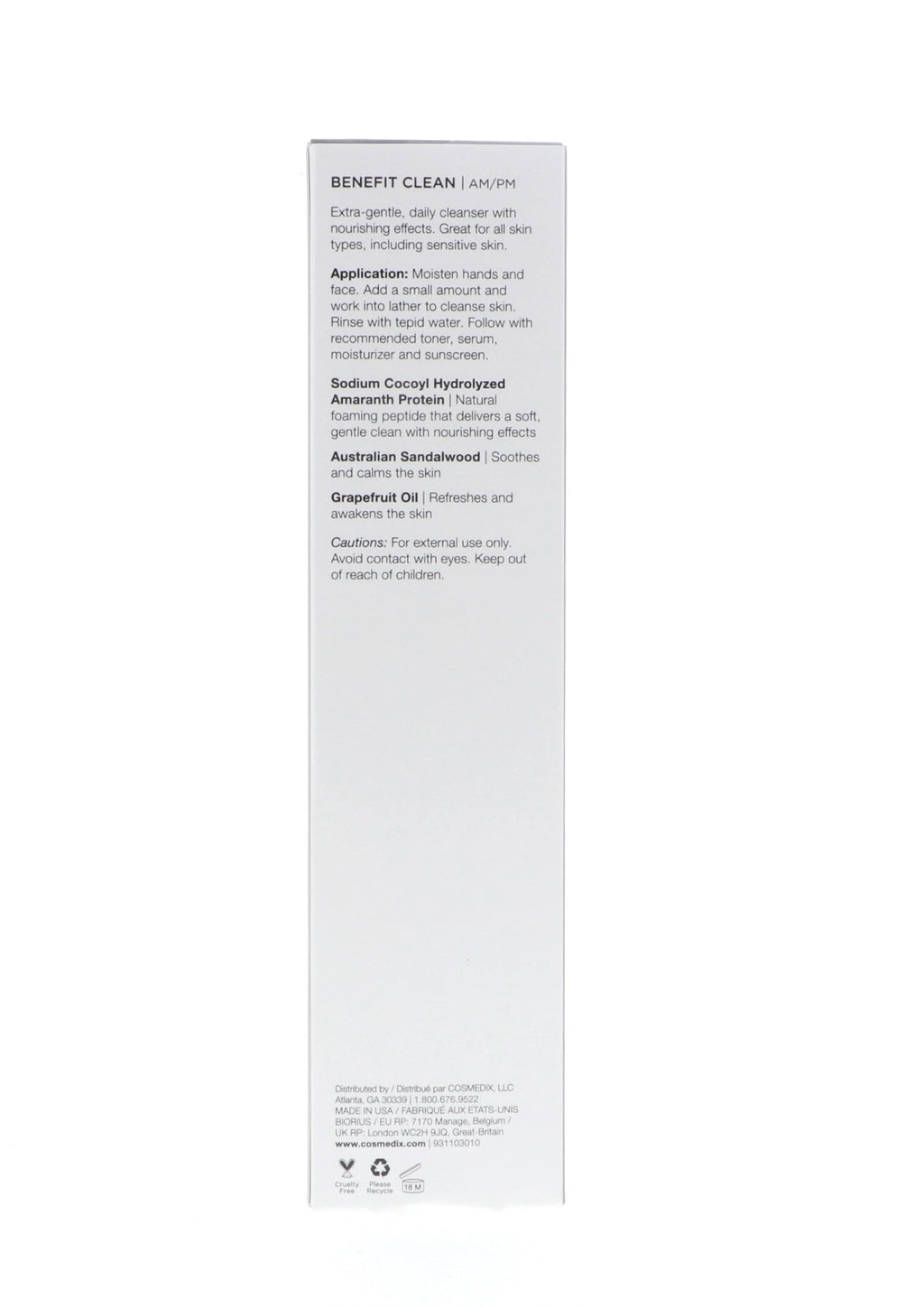 oz CosMedix 5 Cleanser, Benefit Gentle Clean