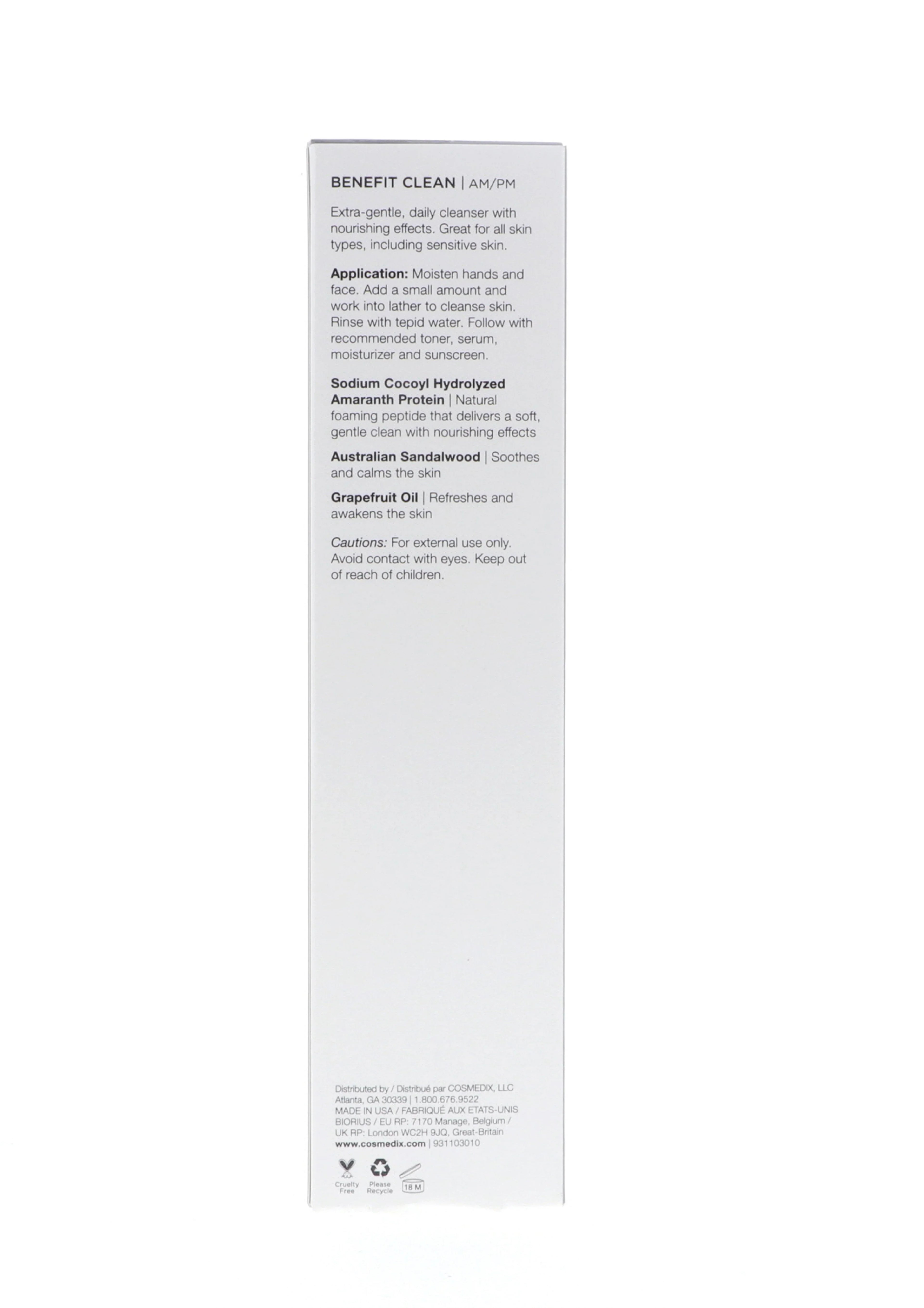 oz CosMedix 5 Cleanser, Benefit Gentle Clean