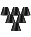 Set Black Parchment Clip Chandelier 6 of 3x6x5 Candle Lamp Gold-Lined Shade