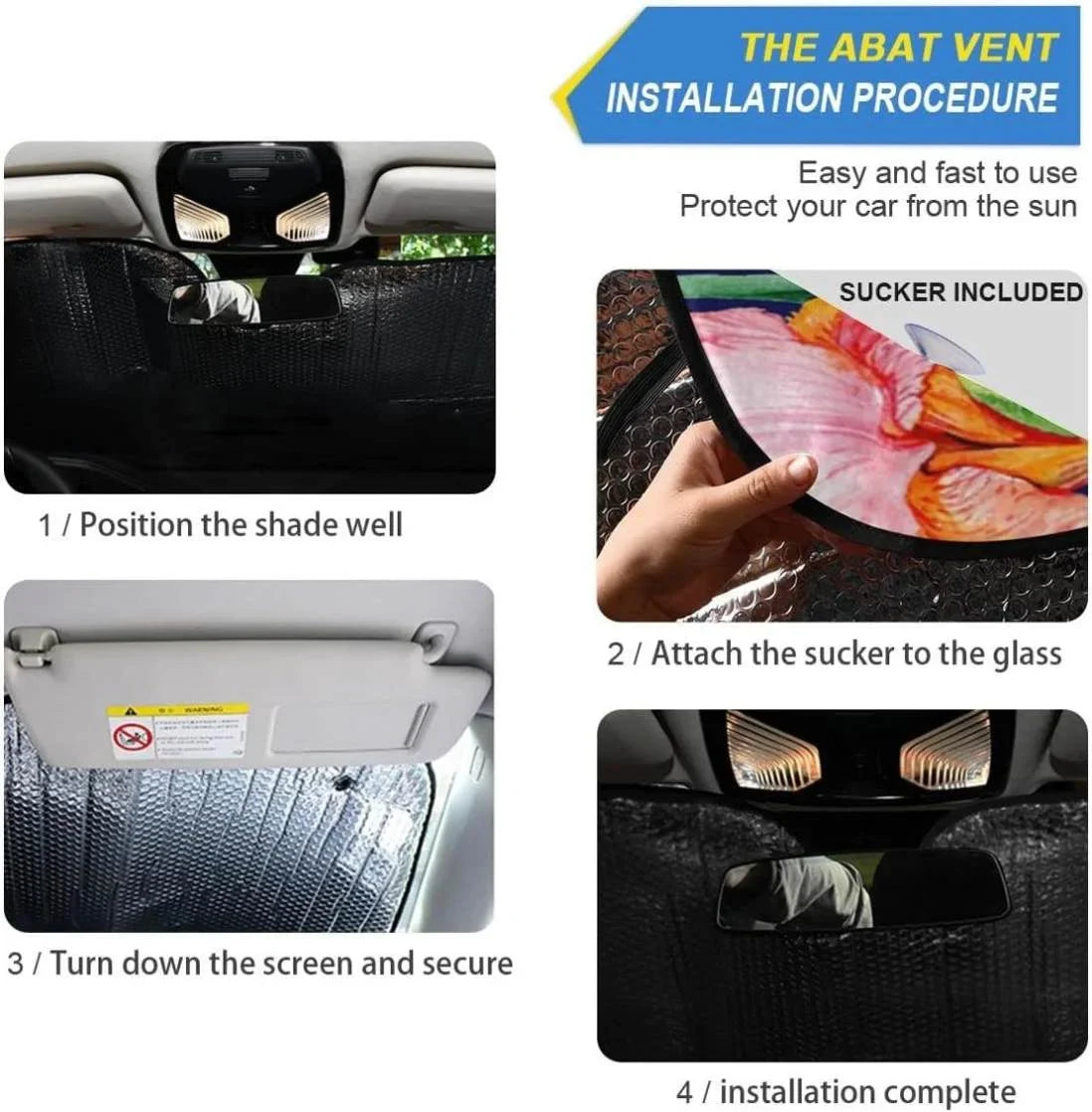 Sun Shade,Blocks Hummingbird SUV Vehicle to Windshield Ray Shield Car Sun Bestwell Keep Shade Truck,55 Sun Cool x Flower Front UV for Your Protector Inch Fits Folding 27.6 Visor
