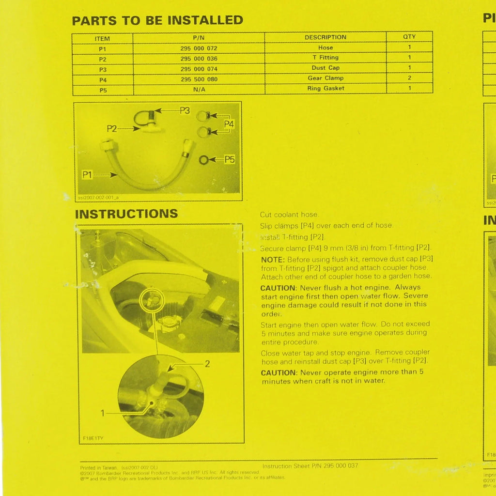 OEM Engine Sea-Doo 295500068 Kit, Flush New