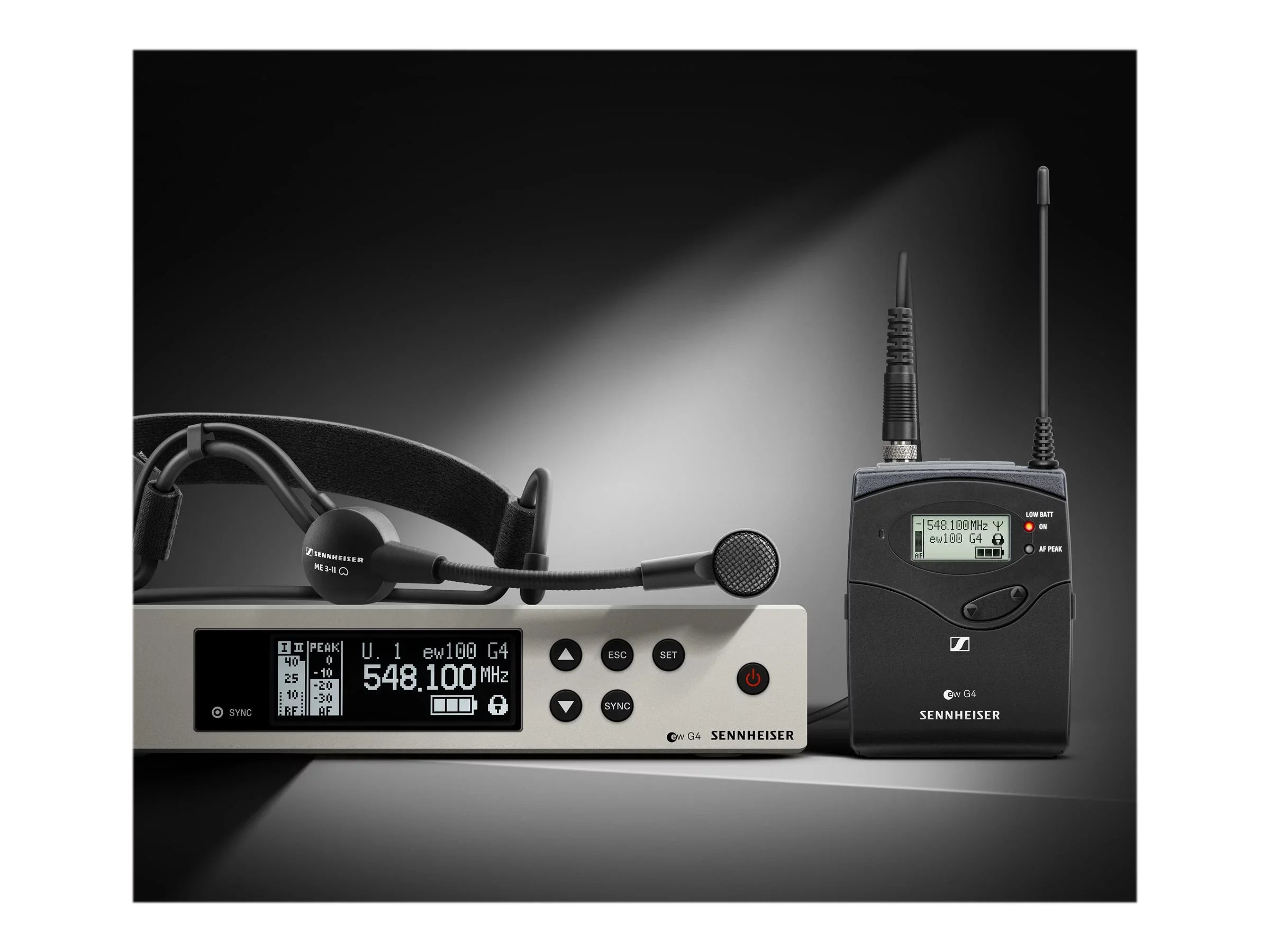 Sennheiser - A1 Sennheiser Headset Wireless EW 100 Band System Microphone Pro Cardioid 100-ME3 (470-516Mhz), G4-ME3-A1 Audio