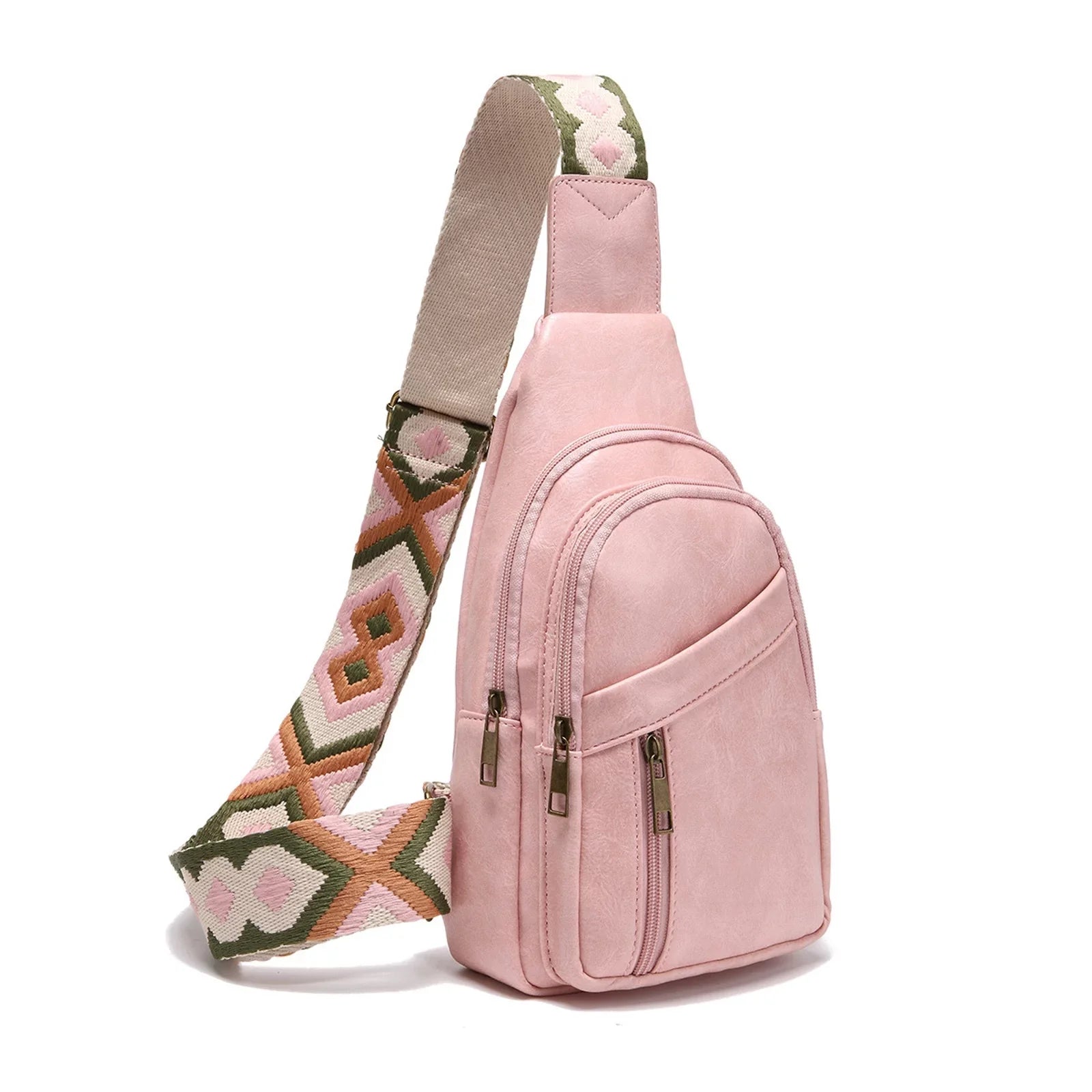 Practical Women Lightweight New Fashion Bag Casual Retro Multi Pattern Shoulder Chest Bag Bag Simple Messenger Layered