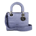 Lady Pre-Owned D-Lite Medium Cotton Authenticated Dior Women (Good) Purple Fabric Satchel
