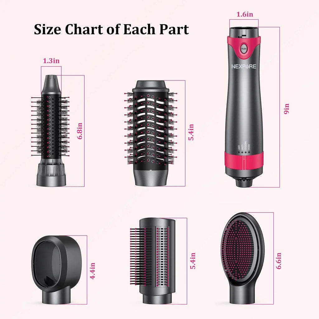 Suction Curler Styling Air Hair NEXPURE Multi-Head Multifunctional in Hot Dryer Ion Women Salon 5-in-1 Comb,Negative Tool, 5 Detachable for Hair Automatic 1