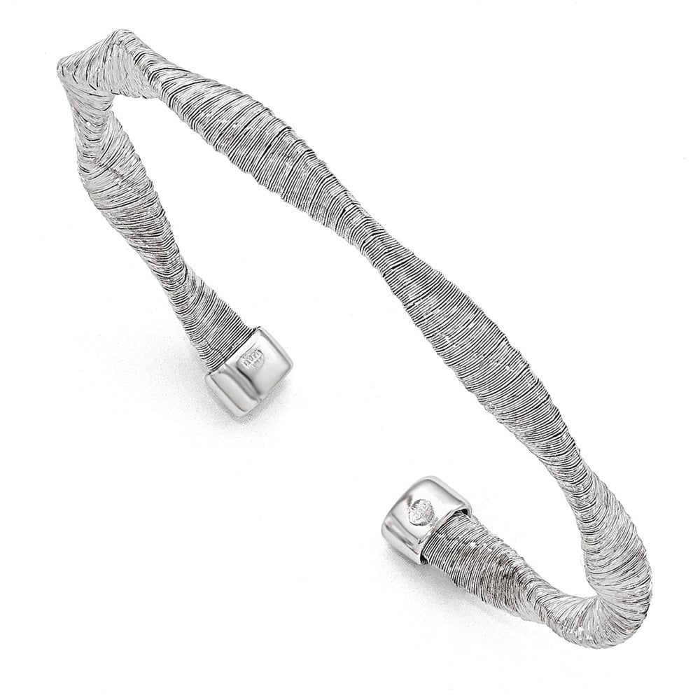 for Auriga 925 Twisted Sterling Textured Silver Women Bracelet Cuff &