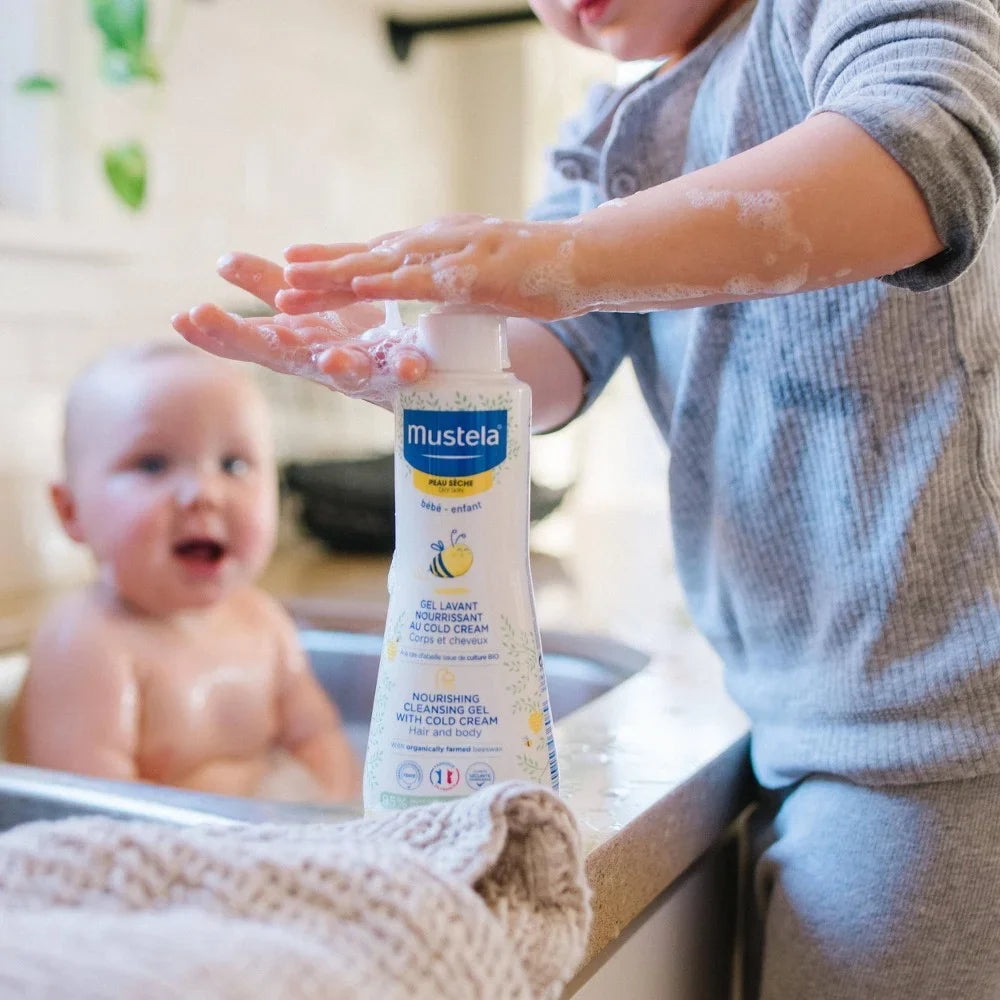 Nourishing & Cold 2-pack Body Cream 10.14 Mustela oz, Dry For Baby Gel Hair Cleansing Skin with -