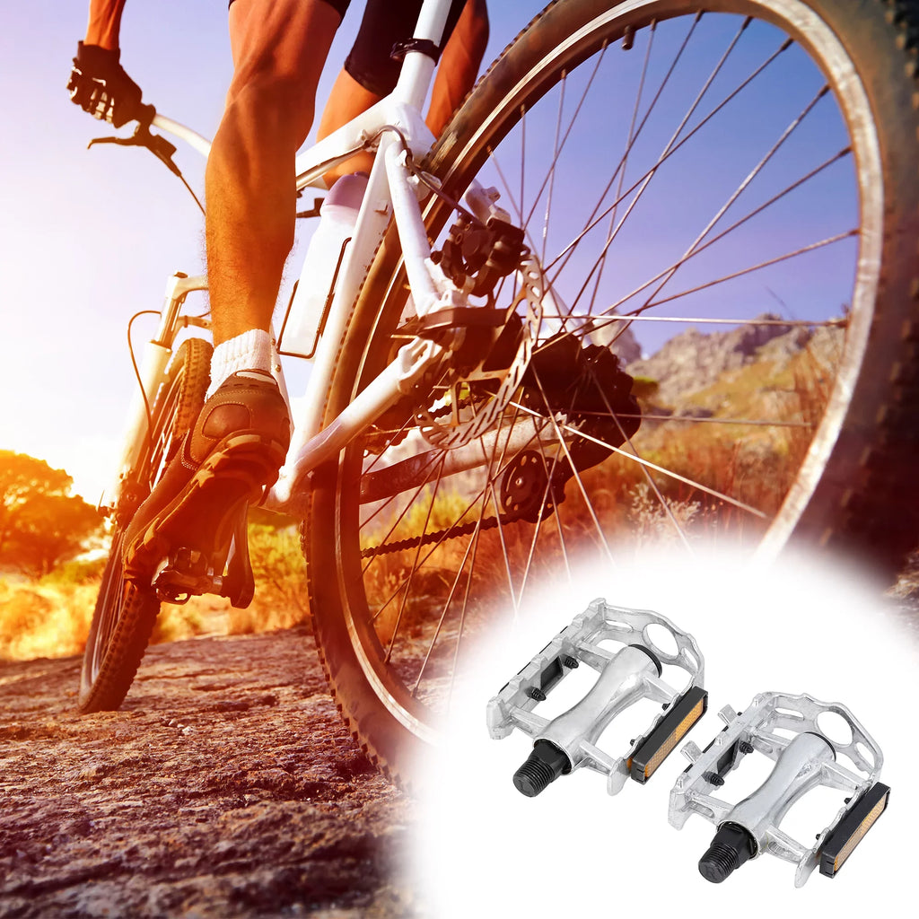 Cycling Mountains 2Pcs Bicycle Black Silver Appropriate Unique Pedals Bargains bike Off-Road Alumnium Tone Alloy for
