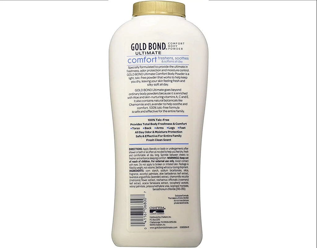 6) oz. Body Comfort of Powder Ultimate Bond 10.0 Talc-Free Aloe (Quantity Gold