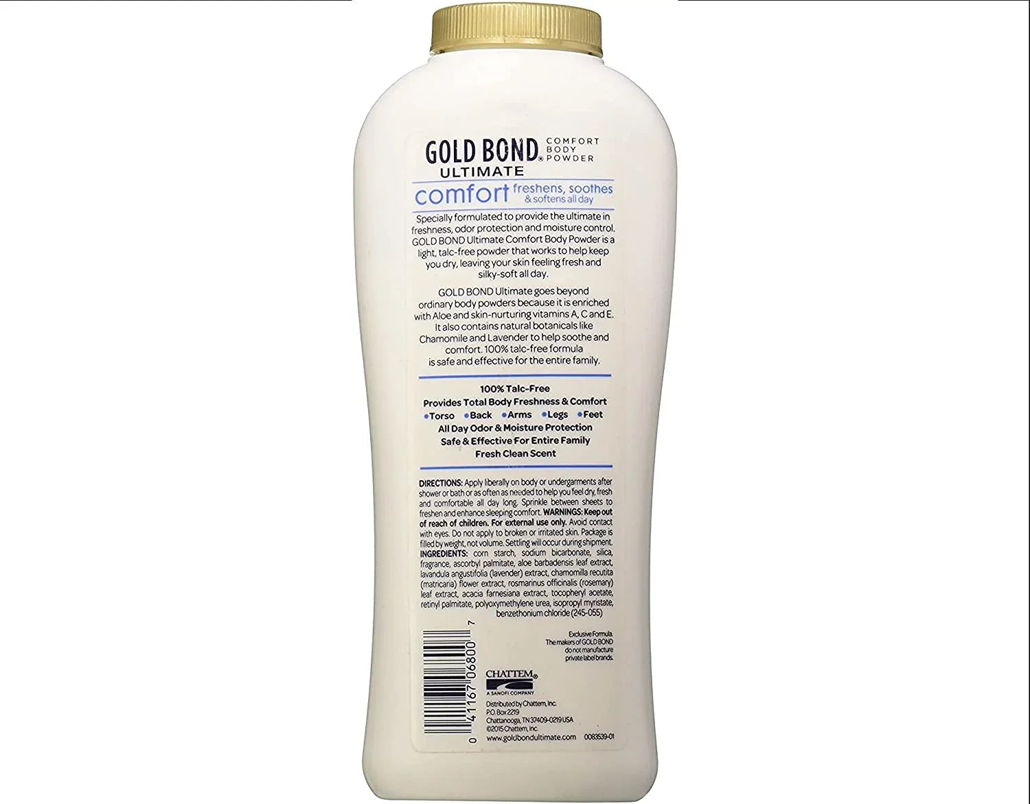 6) oz. Body Comfort of Powder Ultimate Bond 10.0 Talc-Free Aloe (Quantity Gold