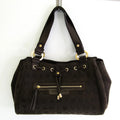 Women's Bvlgari Pre-Owned Logomania Bag Handbag,Tote Canvas (Good) Brown