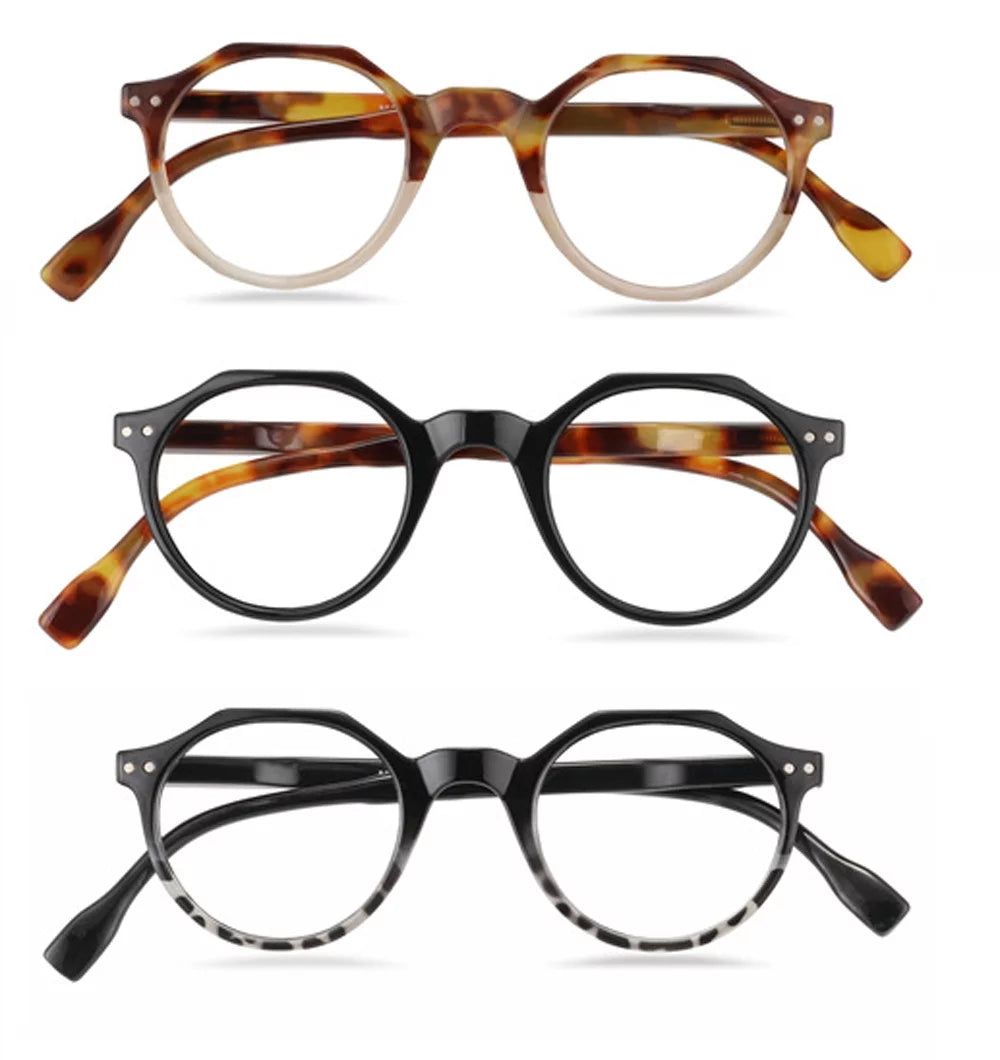 Reading Mens Vintage Light Blue Pairs Blocking 3 Glasses Womens Round Readers