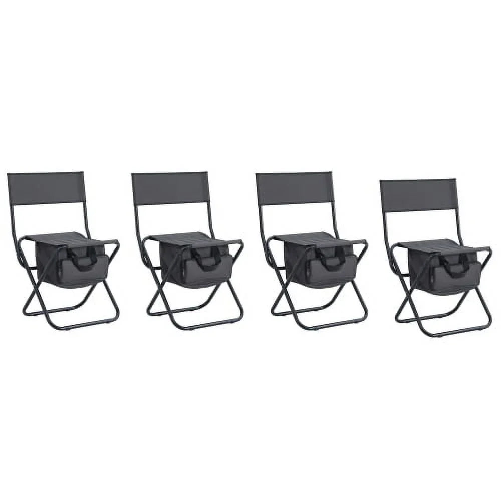 Set Folding BBQ, Set Black/Gray and Chair Camping, 5, Party, Indoor, exterior of Picnics, exterior for Beach,Backyard, Table Patio,