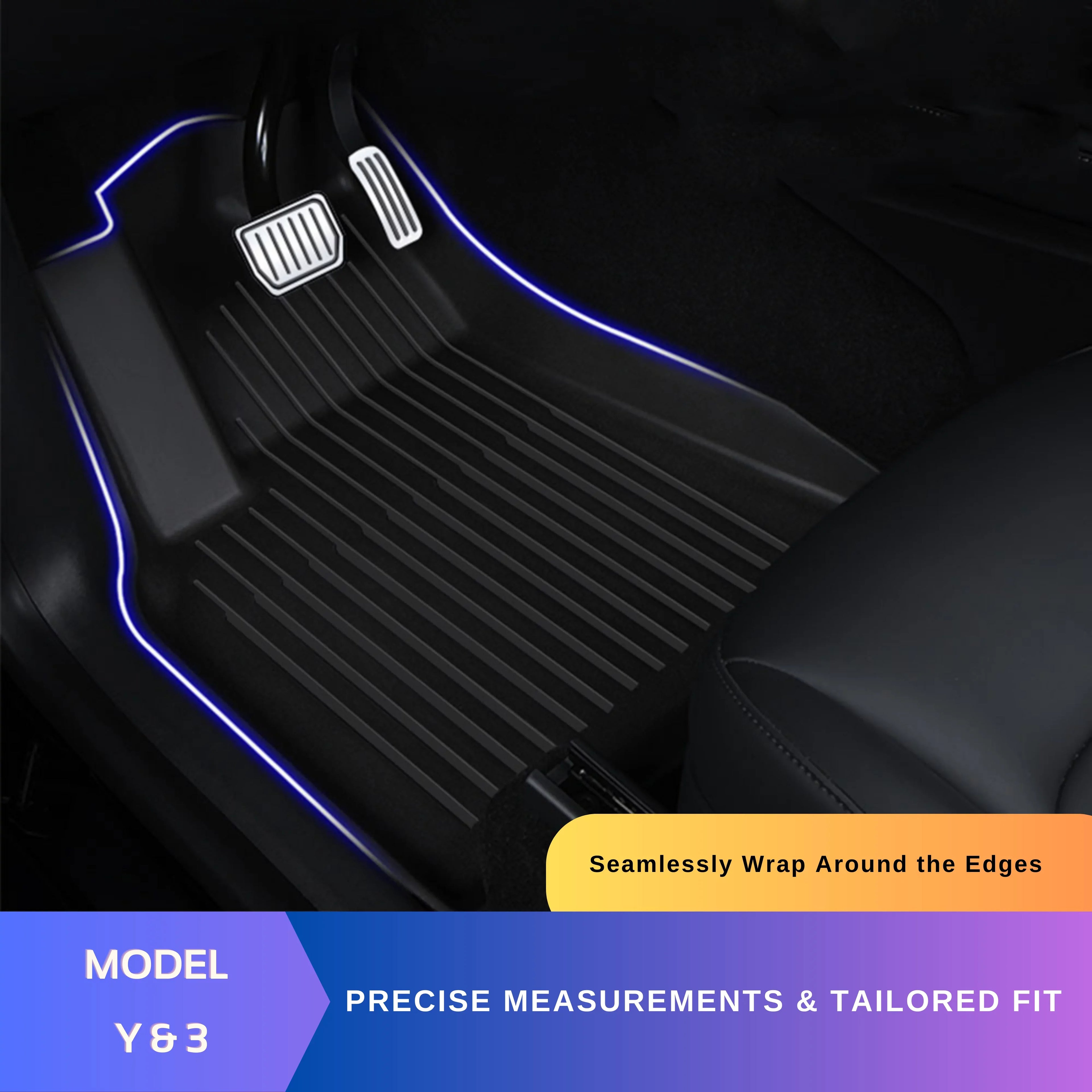 Car Mat Floor Cargo Trunk 3-5-Seater All climate 2020-2023 Accessories Liner 6-Piece Tesla Mat Model TPE for BunnyBird