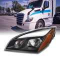 Black Driver OE Headlights - 116 Cascadia 2018-2023 113 Side 125 Housing Freightliner AKKON 126 Replacement Fits Full-LED -